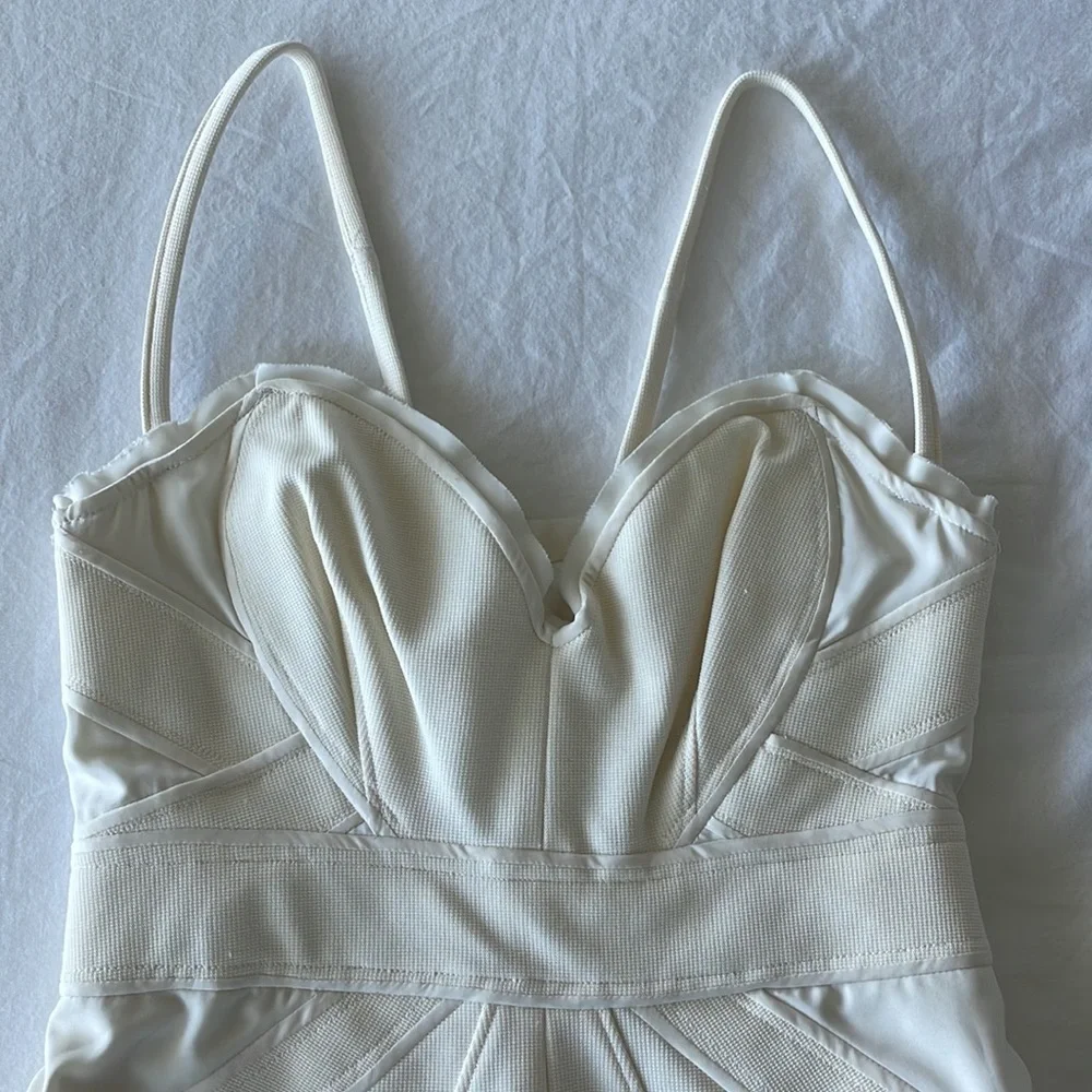 NWOT Zac Posen White Corset Dress with Sweetheart Neckline Size 6 - Picture 7 of 13